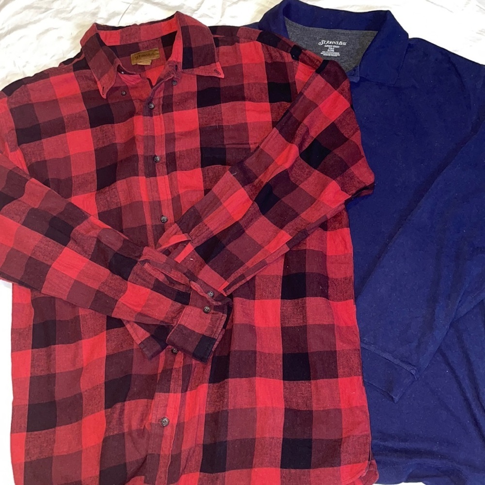 Lot of 2 Mens XLT l/s collar tops